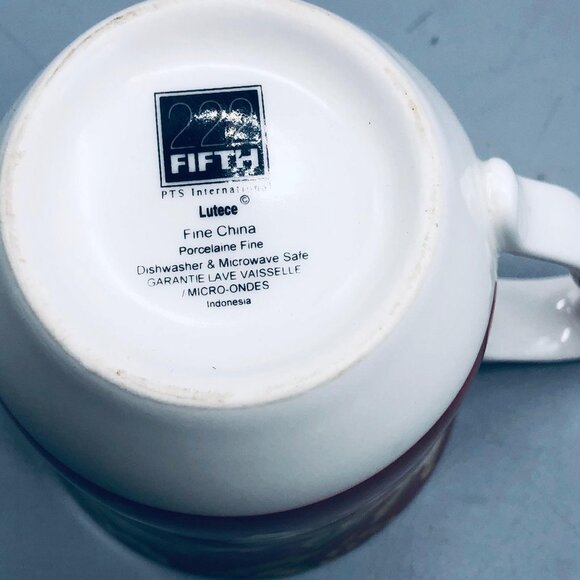 lutece 222 fifth coffee cup mug floral red fine China gold trim 4x5" READ - Picture 7 of 7